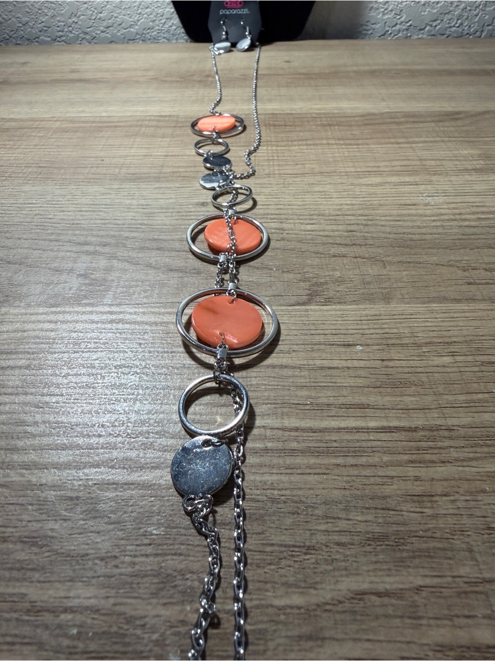 paparazzi Silver-Tone Necklace with Coral Accents